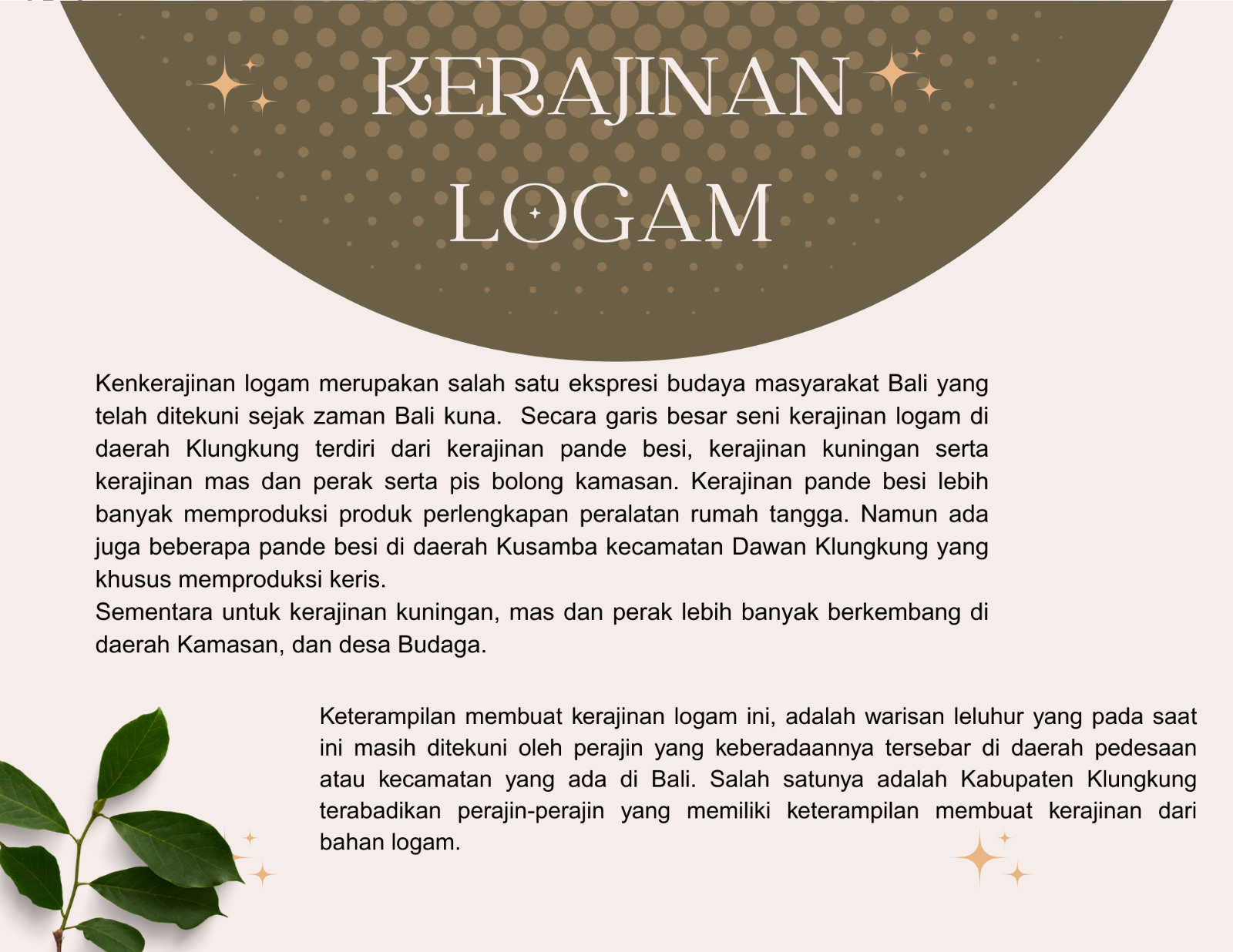 Kerajinan Logam Kabupaten Klungkung