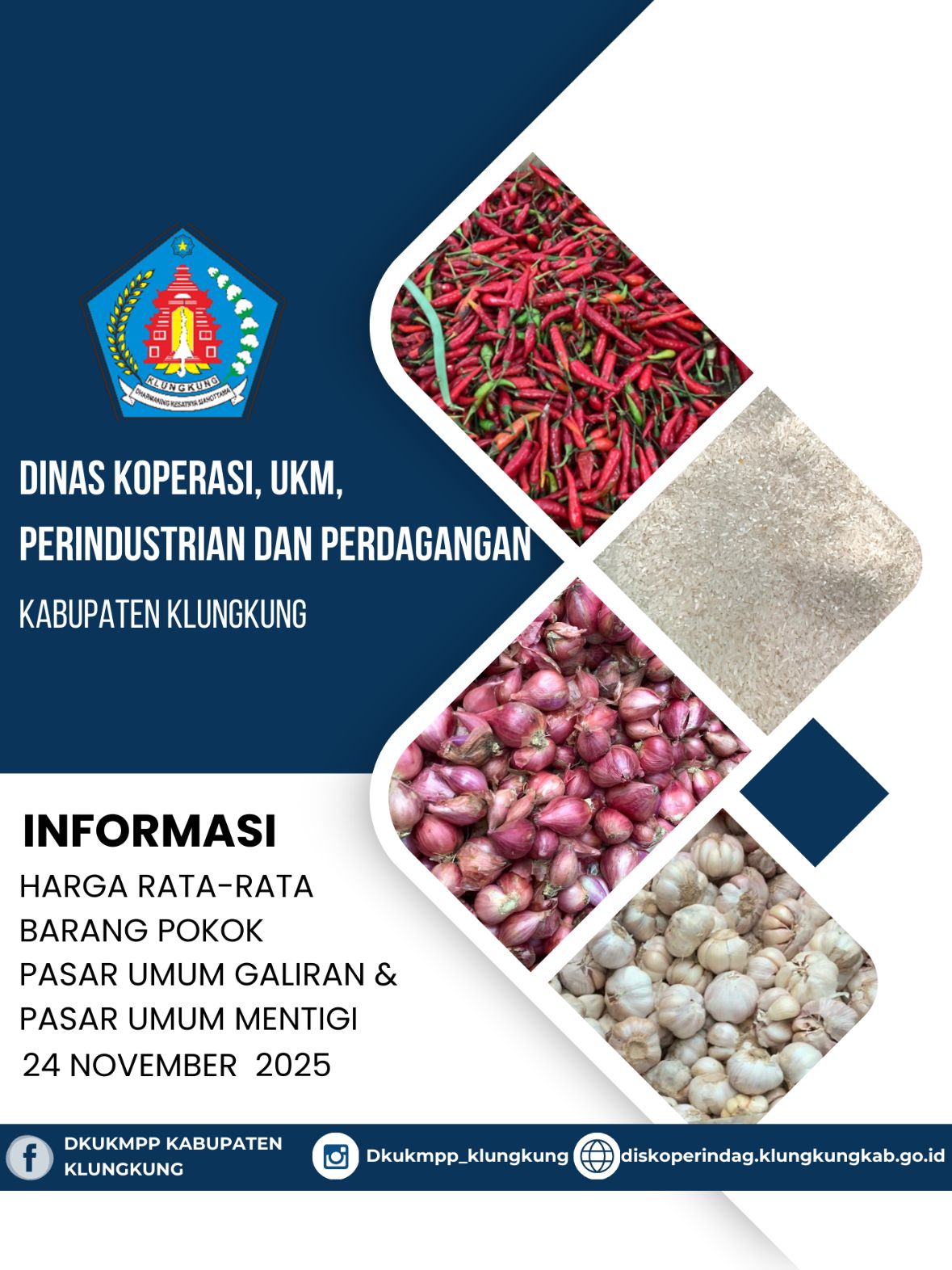 Informasi Harga Rata-Rata Barang Pokok Pasar Umum Galiran dan Pasar Umum Mentigi 24 Nopember 2025
