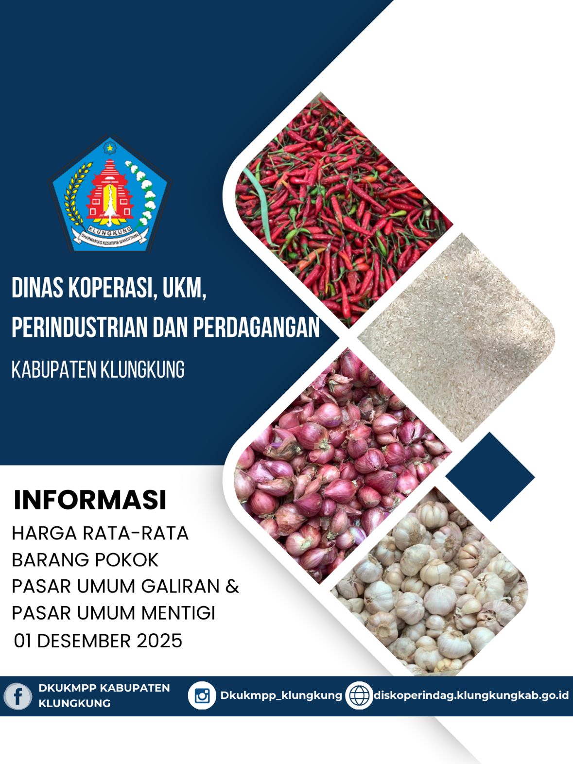 Informasi Harga Rata-Rata Barang Pokok Pasar Umum Galiran dan Pasar Umum Mentigi 01 Desember 2025