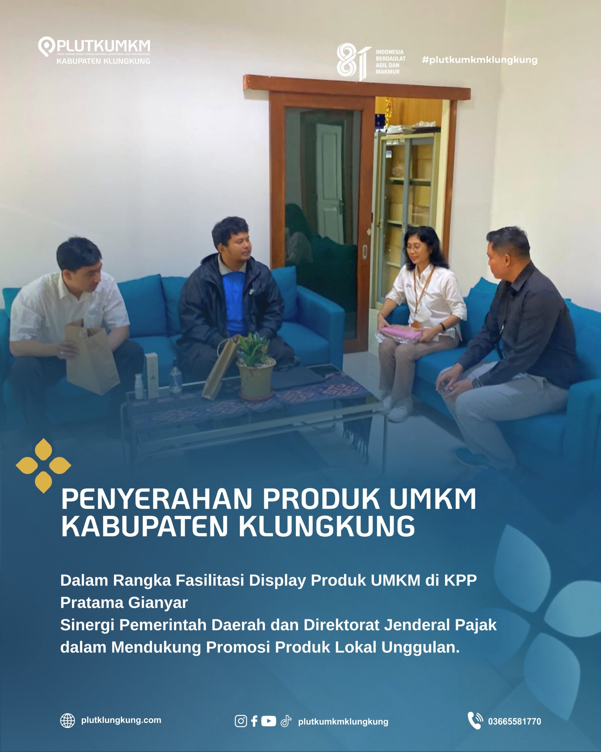 Penyerahan Produk UMKM Kabupaten Klungkung untuk Display di KPP Pratama Gianyar